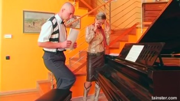 Bitchy Piano Tutor Dishes Out Cock And Ball Torture Screencap 6 on www.sinx.com