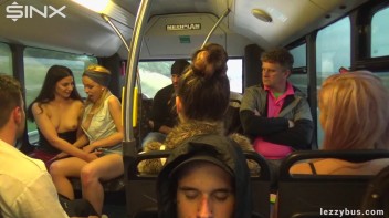 Tattooed Lesbians Fingering Fun On The Bus Screencap 17 on www.sinx.com