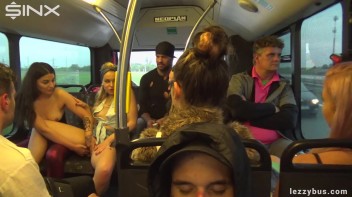 Tattooed Lesbians Fingering Fun On The Bus Screencap 22 on www.sinx.com