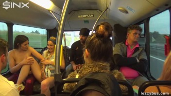 Tattooed Lesbians Fingering Fun On The Bus Screencap 23 on www.sinx.com