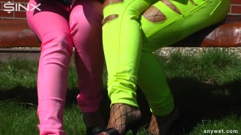 Stunning Babes In Coloured Denims Get Drenched! Screencap 21 on www.sinx.com