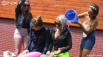 Stunning Babes In Coloured Denims Get Drenched! Screencap 28 on www.sinx.com