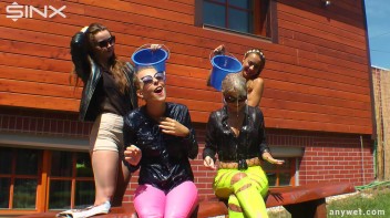 Stunning Babes In Coloured Denims Get Drenched! Screencap 33 on www.sinx.com