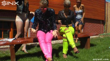 Stunning Babes In Coloured Denims Get Drenched! Screencap 39 on www.sinx.com