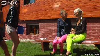 Stunning Babes In Coloured Denims Get Drenched! Screencap 42 on www.sinx.com