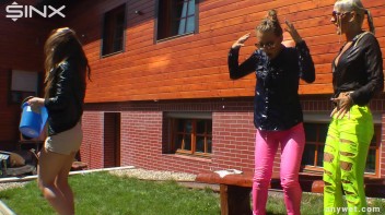 Stunning Babes In Coloured Denims Get Drenched! Screencap 43 on www.sinx.com