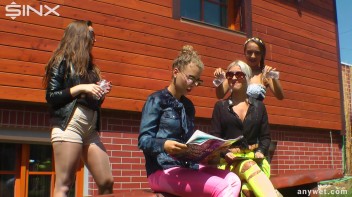 Stunning Babes In Coloured Denims Get Drenched! Screencap 15 on www.sinx.com