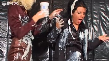 Creamy Yogurt Fight For Two Dressed Babes Screencap 15 on www.sinx.com