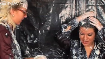 Creamy Yogurt Fight For Two Dressed Babes Screencap 53 on www.sinx.com