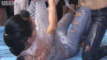Oily Wrestling: Jeans And Tattoos For The Win! Screencap 28 on www.sinx.com