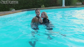 Dip In The Pool For Some Dick!  Freaky Foursome Gets Wet and Messy! Screencap 7 on www.sinx.com