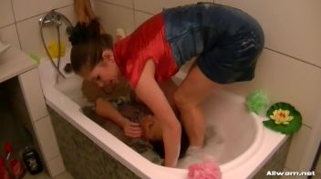 Beauties In The Tub In Fully Clothed Scrub-Down Screencap 44 on www.sinx.com