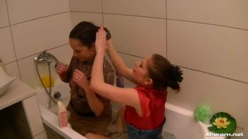Beauties In The Tub In Fully Clothed Scrub-Down Screencap 47 on www.sinx.com