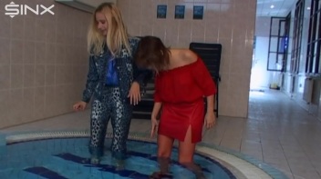 Naughty Clothed Girls Splash In The Pool Screencap 13 on www.sinx.com