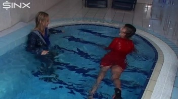 Naughty Clothed Girls Splash In The Pool Screencap 41 on www.sinx.com