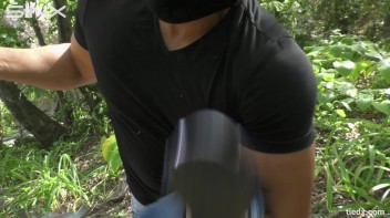 Blonde Hottie Tied Up Outdoors By Masked Man Screencap 19 on www.sinx.com