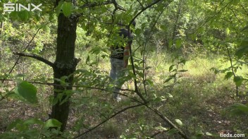 Blonde Hottie Tied Up Outdoors By Masked Man Screencap 3 on www.sinx.com