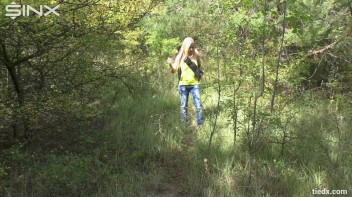 Blonde Hottie Tied Up Outdoors By Masked Man Screencap 6 on www.sinx.com