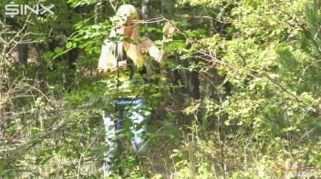 Blonde Hottie Tied Up Outdoors By Masked Man Screencap 1 on www.sinx.com
