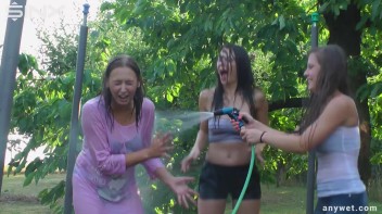 Cute Brunettes Get Drenched On Trampoline Screencap 51 on www.sinx.com