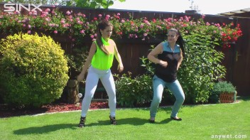 Cute Babes Get Soaked During Exercise - Cam 1 Screencap 5 on www.sinx.com