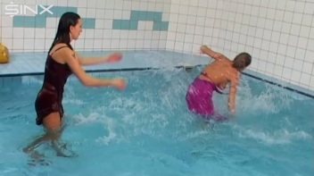 Catfighting Girls Get Soaked In The Pool Screencap 51 on www.sinx.com