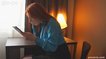 Redhead Babe Drenches Herself In Piss Screencap 1 on www.sinx.com