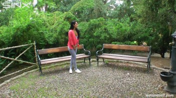 Exotic Hottie Pisses Herself In The Park - Cam 2 Screencap 3 on www.sinx.com