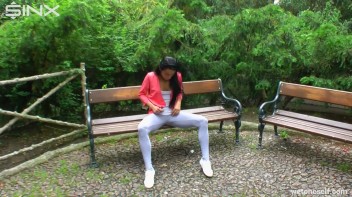 Exotic Hottie Pisses Herself In The Park - Cam 2 Screencap 4 on www.sinx.com