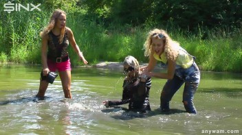 Muddy Water Catfight Leaves Babes Soaking Wet Screencap 12 on www.sinx.com