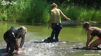 Muddy Water Catfight Leaves Babes Soaking Wet Screencap 23 on www.sinx.com