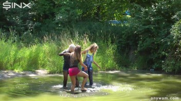 Muddy Water Catfight Leaves Babes Soaking Wet Screencap 6 on www.sinx.com