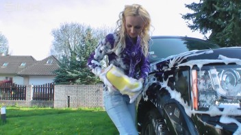 Wet & Messy Car Washing For Playful Blonde Screencap 20 on www.sinx.com