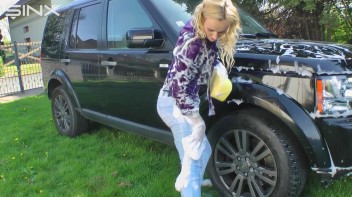 Wet & Messy Car Washing For Playful Blonde Screencap 36 on www.sinx.com