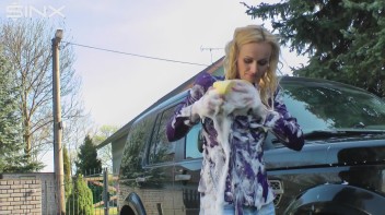 Wet & Messy Car Washing For Playful Blonde Screencap 46 on www.sinx.com