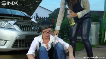 Mechanic Girls Get Oiled Up Screencap 16 on www.sinx.com