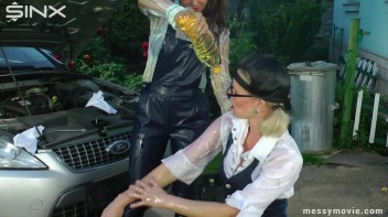 Mechanic Girls Get Oiled Up Screencap 25 on www.sinx.com
