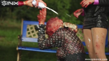 Outdoor Lesbian Food Fight Gets Real Messy Screencap 36 on www.sinx.com