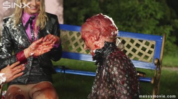 Outdoor Lesbian Food Fight Gets Real Messy Screencap 43 on www.sinx.com