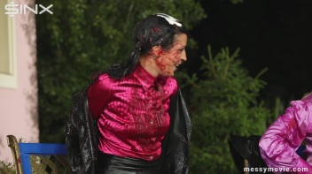 Outdoor Lesbian Food Fight Gets Real Messy Screencap 56 on www.sinx.com