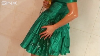 Sexy Babe In Satin Drenches Herself In Oil Screencap 38 on www.sinx.com