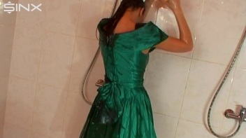 Sexy Babe In Satin Drenches Herself In Oil Screencap 60 on www.sinx.com