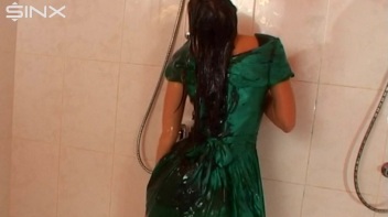 Sexy Babe In Satin Drenches Herself In Oil Screencap 62 on www.sinx.com