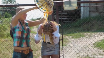 Raw egg food fight between hot blondes Screencap 36 on www.sinx.com