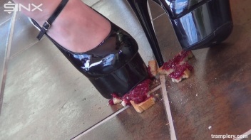 Food Trampling Fun With Heeled Hottie Screencap 16 on www.sinx.com