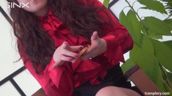 Food Trampling Fun With Heeled Hottie Screencap 11 on www.sinx.com