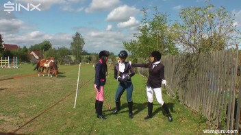 Muddy Catfight Leaves Stable Girls Wet And Messy Screencap 5 on www.sinx.com