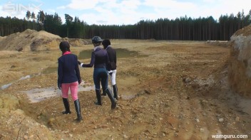 Muddy Catfight Leaves Stable Girls Wet And Messy Screencap 8 on www.sinx.com