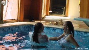 Twins Enjoy A Fully Clothed Splash In The Pool Screencap 41 on www.sinx.com
