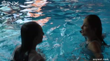 Twins Enjoy A Fully Clothed Splash In The Pool Screencap 60 on www.sinx.com